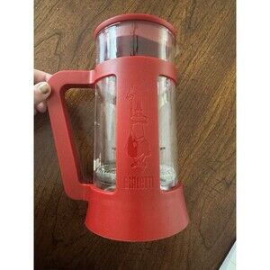 Bialetti French Press Coffee 8 Cup 34 Oz Used Red Made In Italy